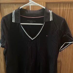 Tommy Hilfiger Black Polo with White Trim